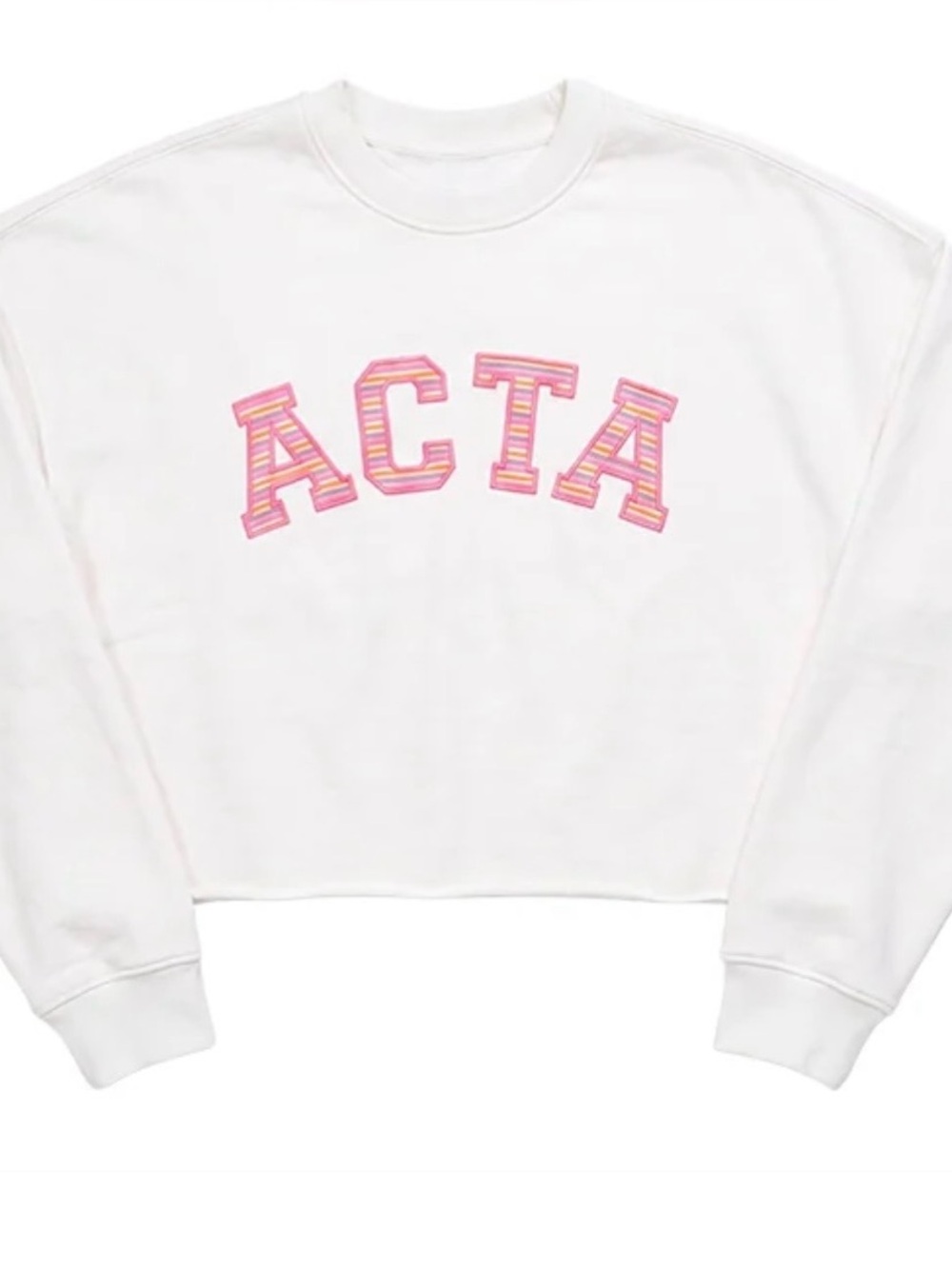 ACTA x Ken Cradic Cropped Crewneck with Pink Lettering